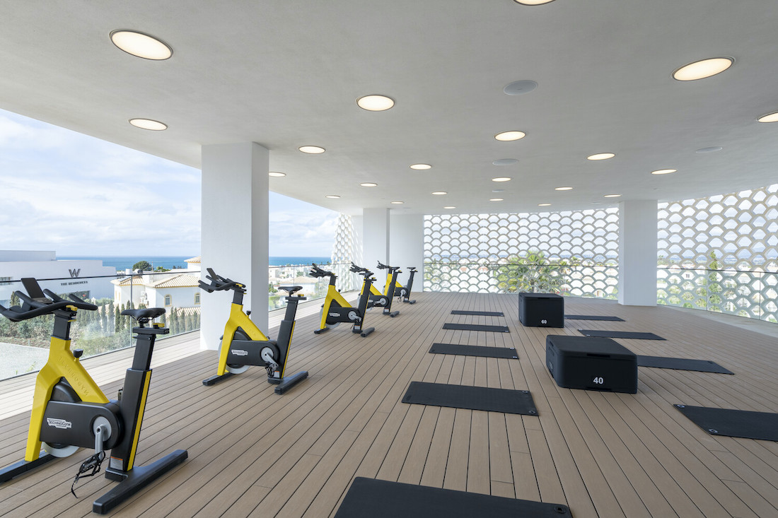 fitness suite with views over the sea