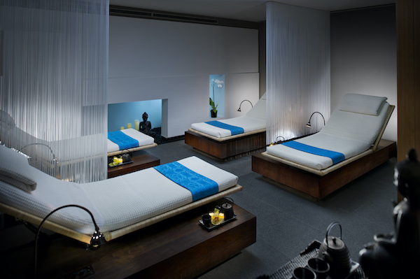 relaxation beds in a spa