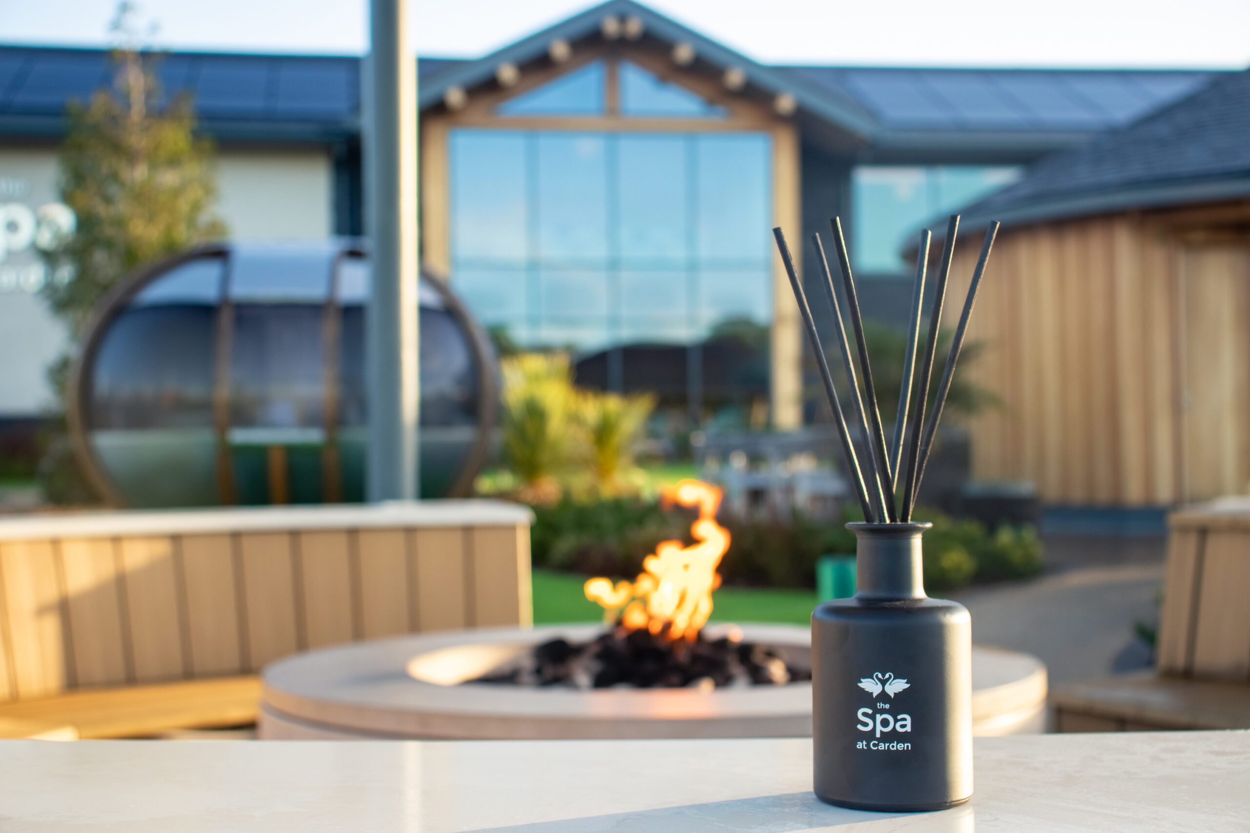 Oud diffuser in front of the Spa at Carden Park