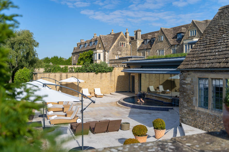 Outdoor spa areas at whatley manor