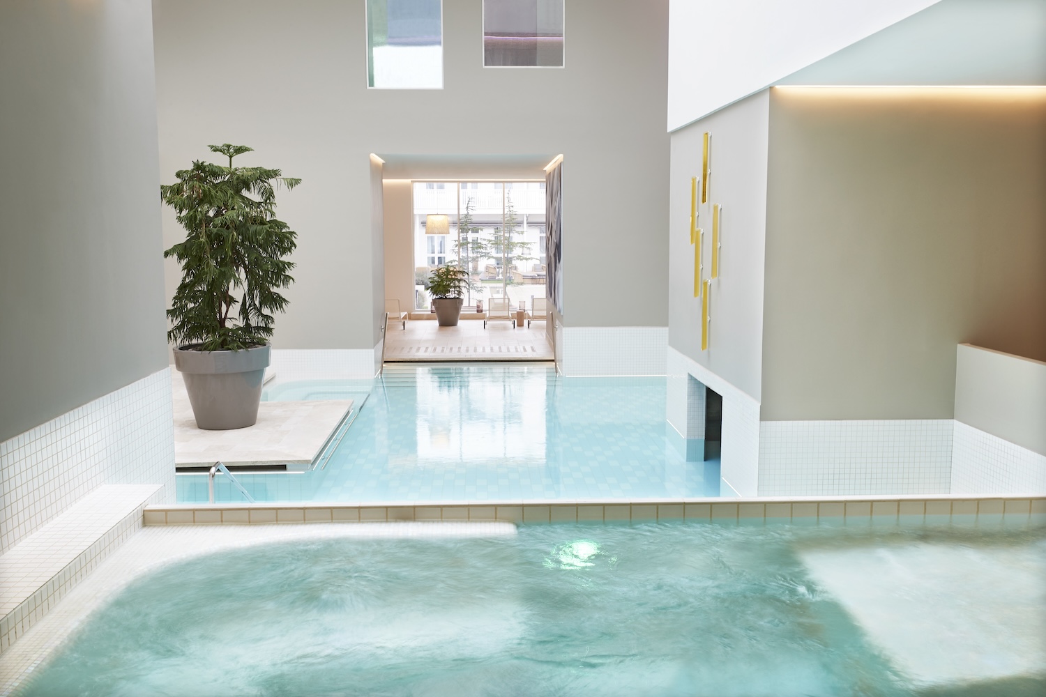 Indoor swimming pool and hot tub