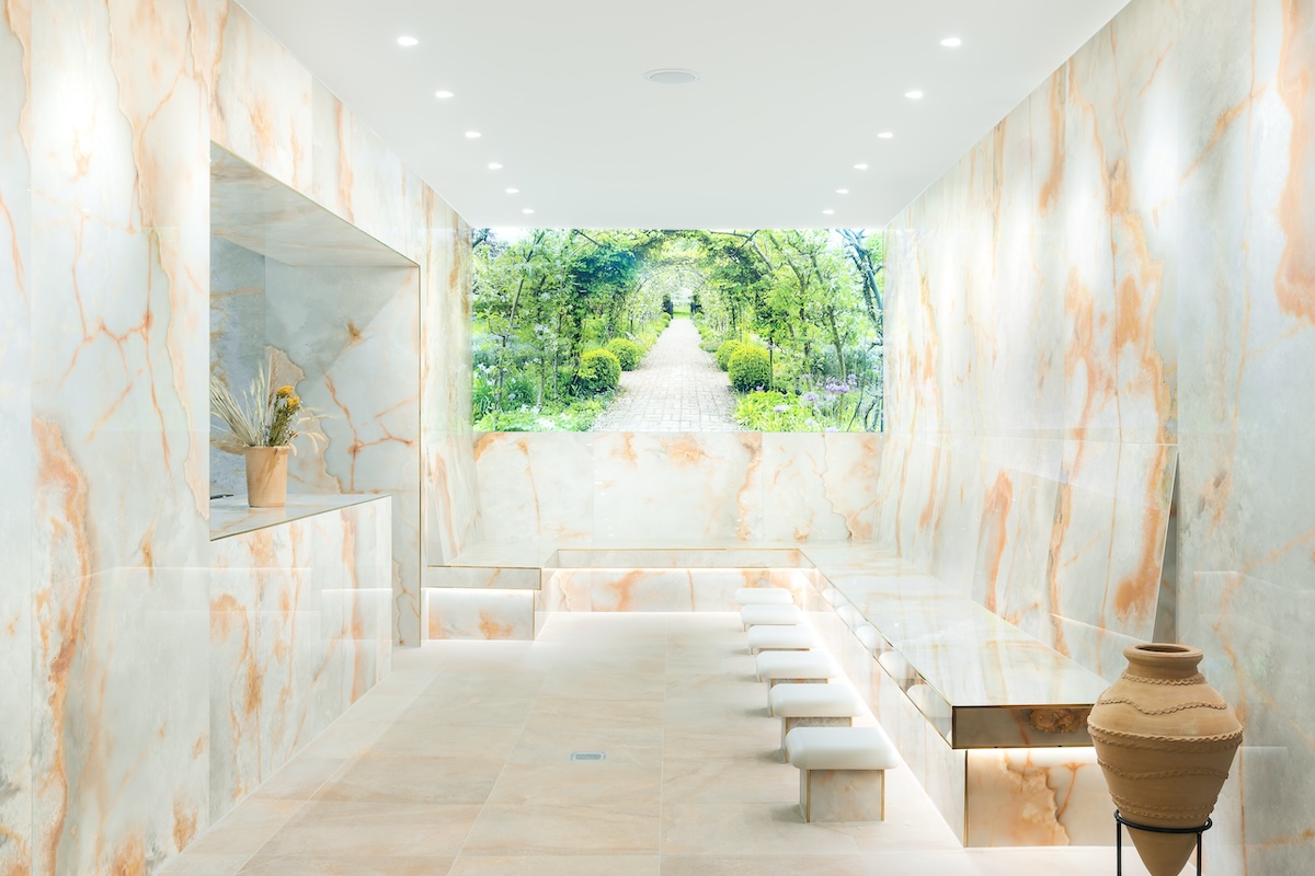 White and marble spa area