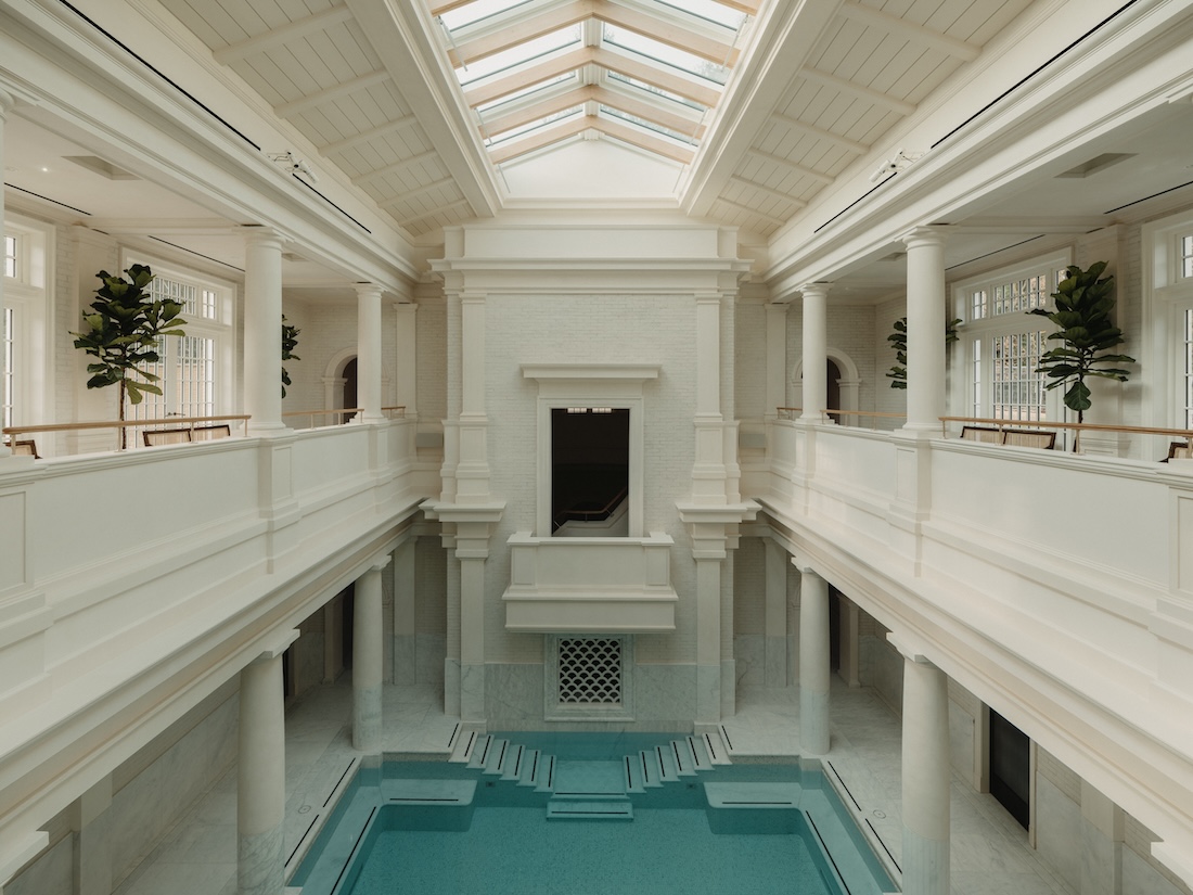 Two storey spa with Roman architecture
