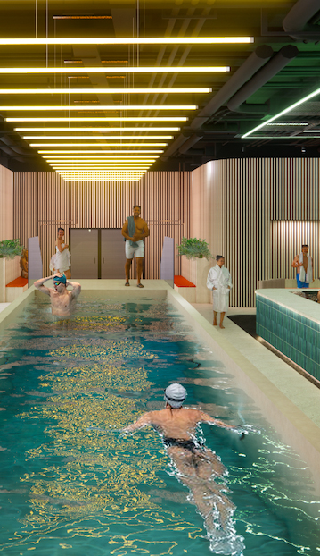 SwimSpa communal bathing concept partners with Leonard Design