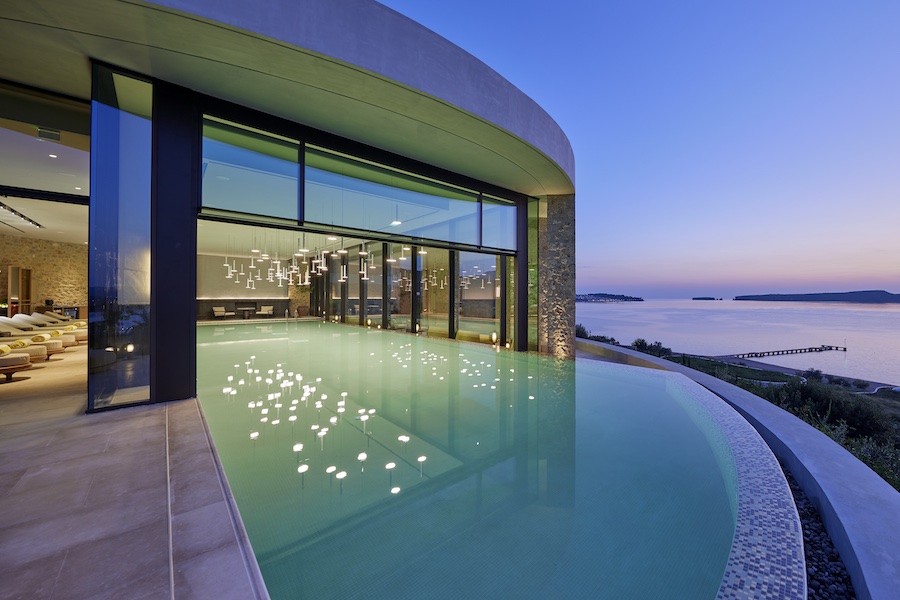 spa swimming pool at Mandarin Oriental Greece