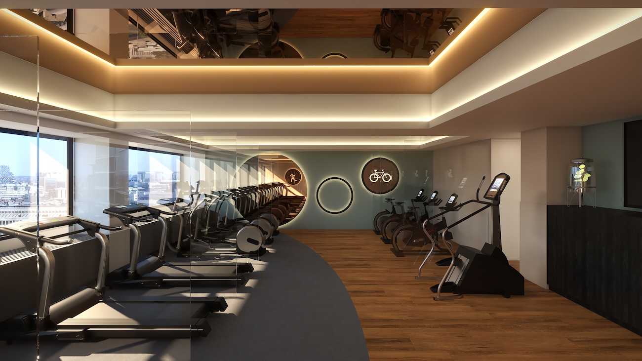 A hotel gym