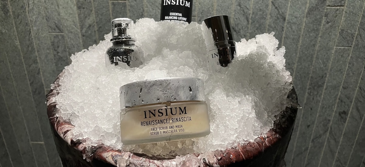 Spa products in a bowl of ice