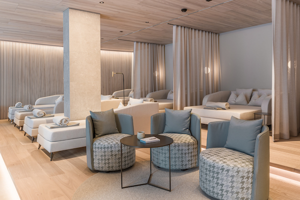 Spa lounge at Engel Ayurpura is a relaxing area for guests to retire to post-treatment