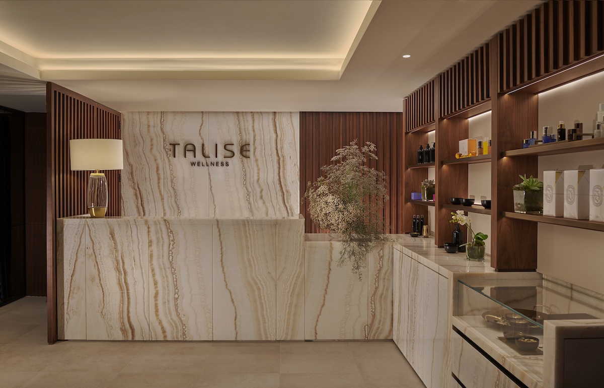 A spa reception area in a luxury hotel