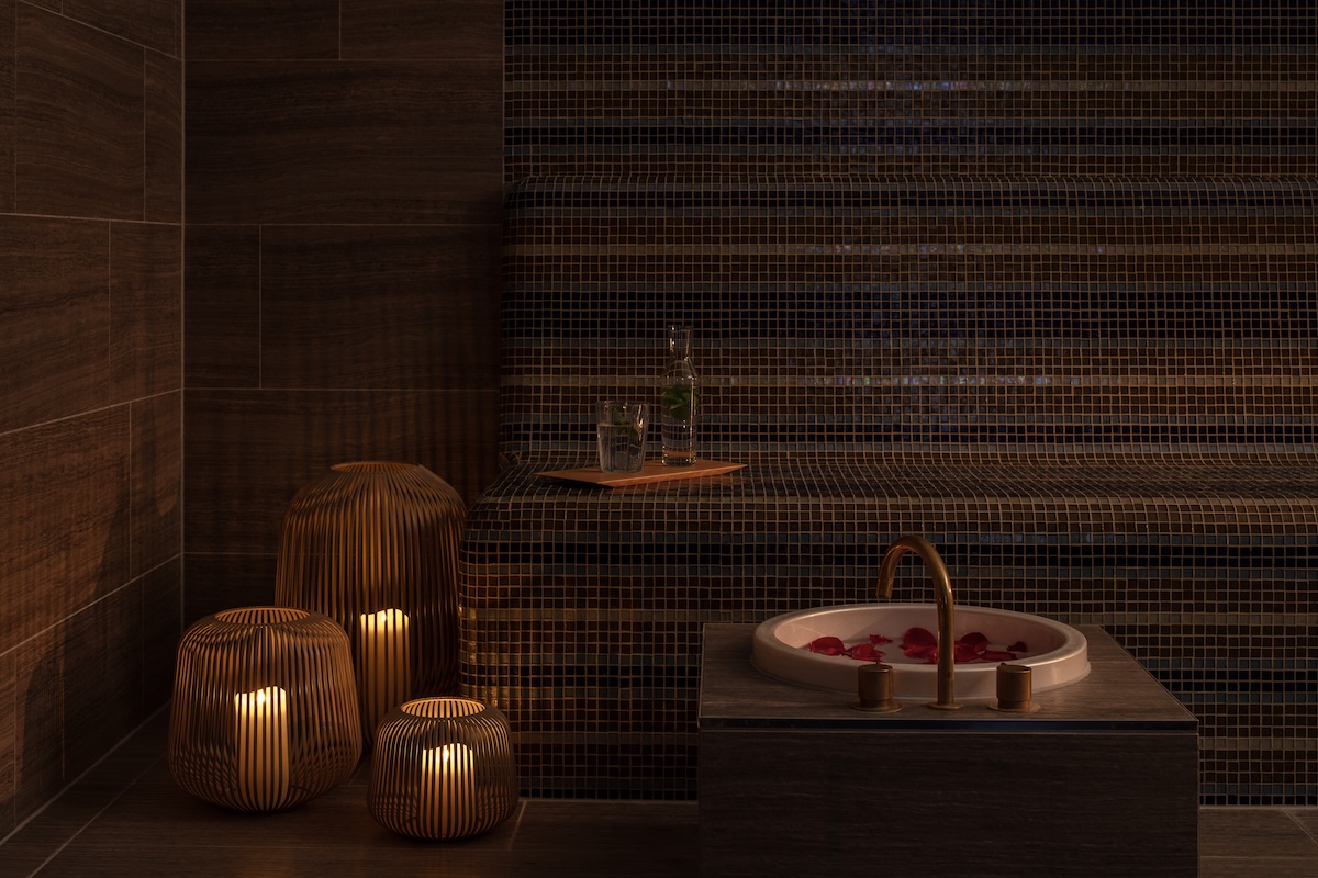 interior of a sauna in a spa