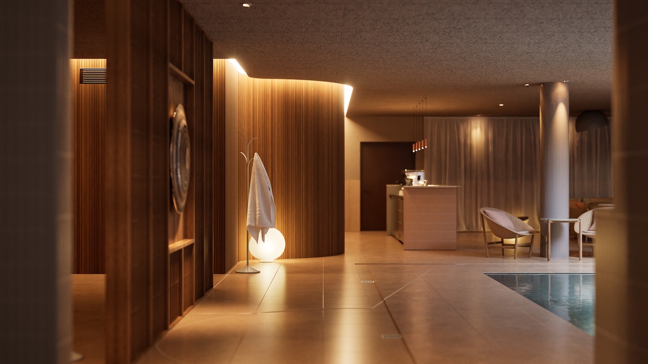 A swimming pool in a Swedish spa