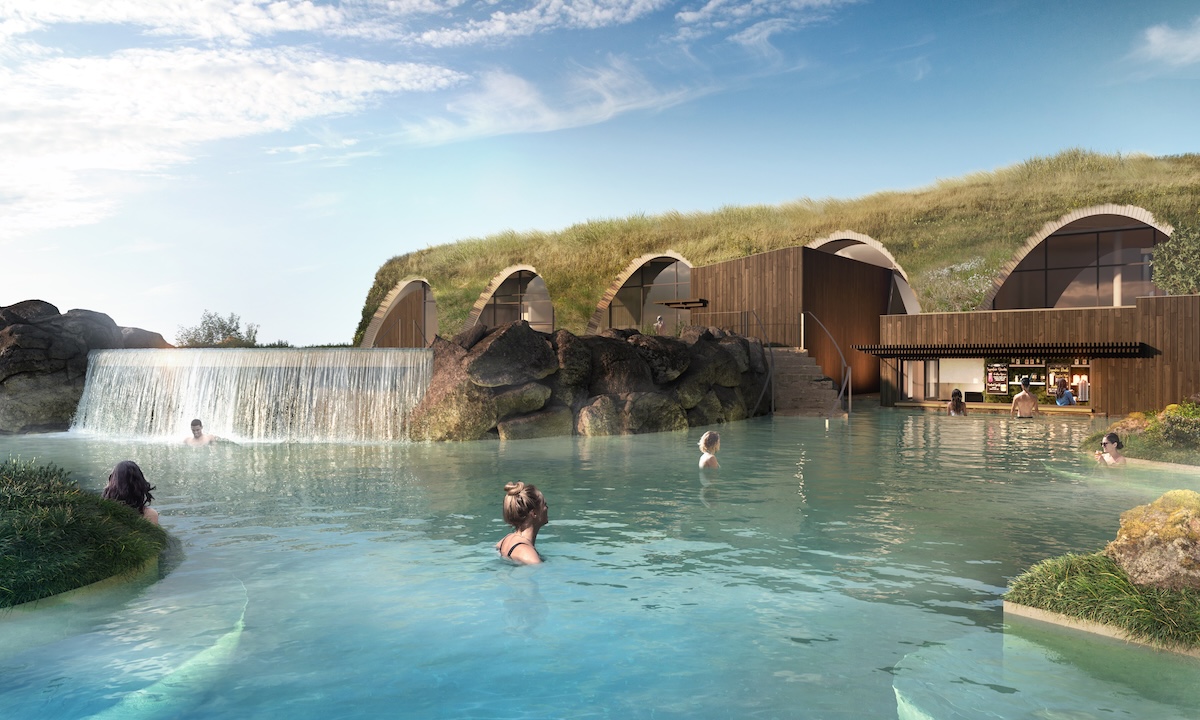 An Iceland geothermal lagoon rendering