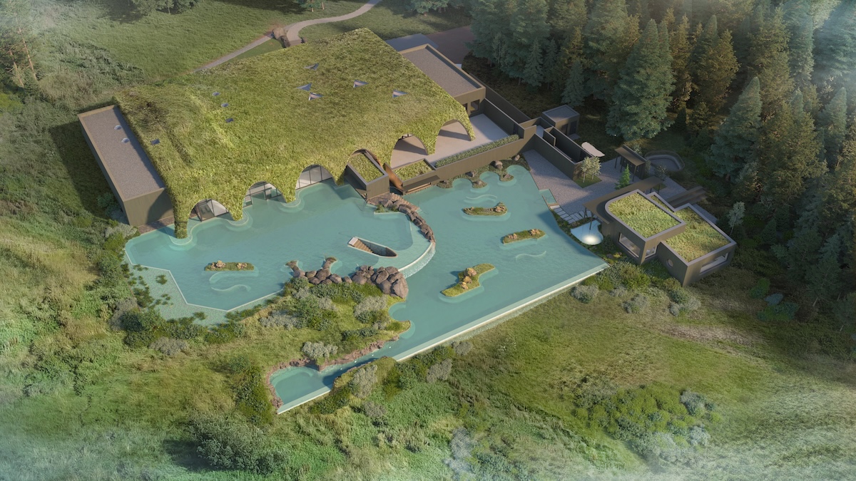 An Icelandic geothermal lagoon rendering