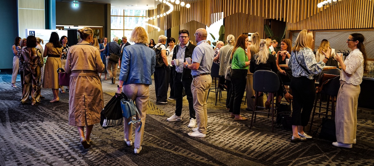 Gathering of people at a business event