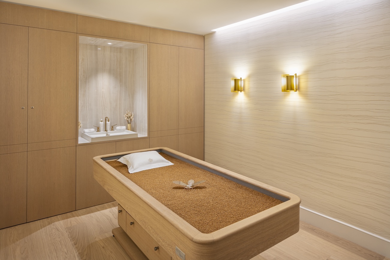 a quarts treatment bed in a spa treatment room