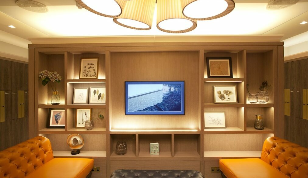 comfy seating in a spa changing room