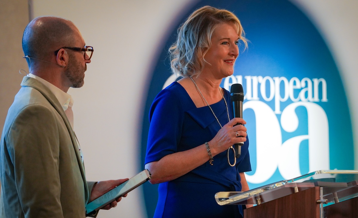 Sarah and Mark on stage European Spa Event