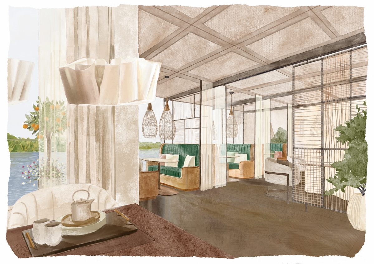 Artist's impression of riverside cafe