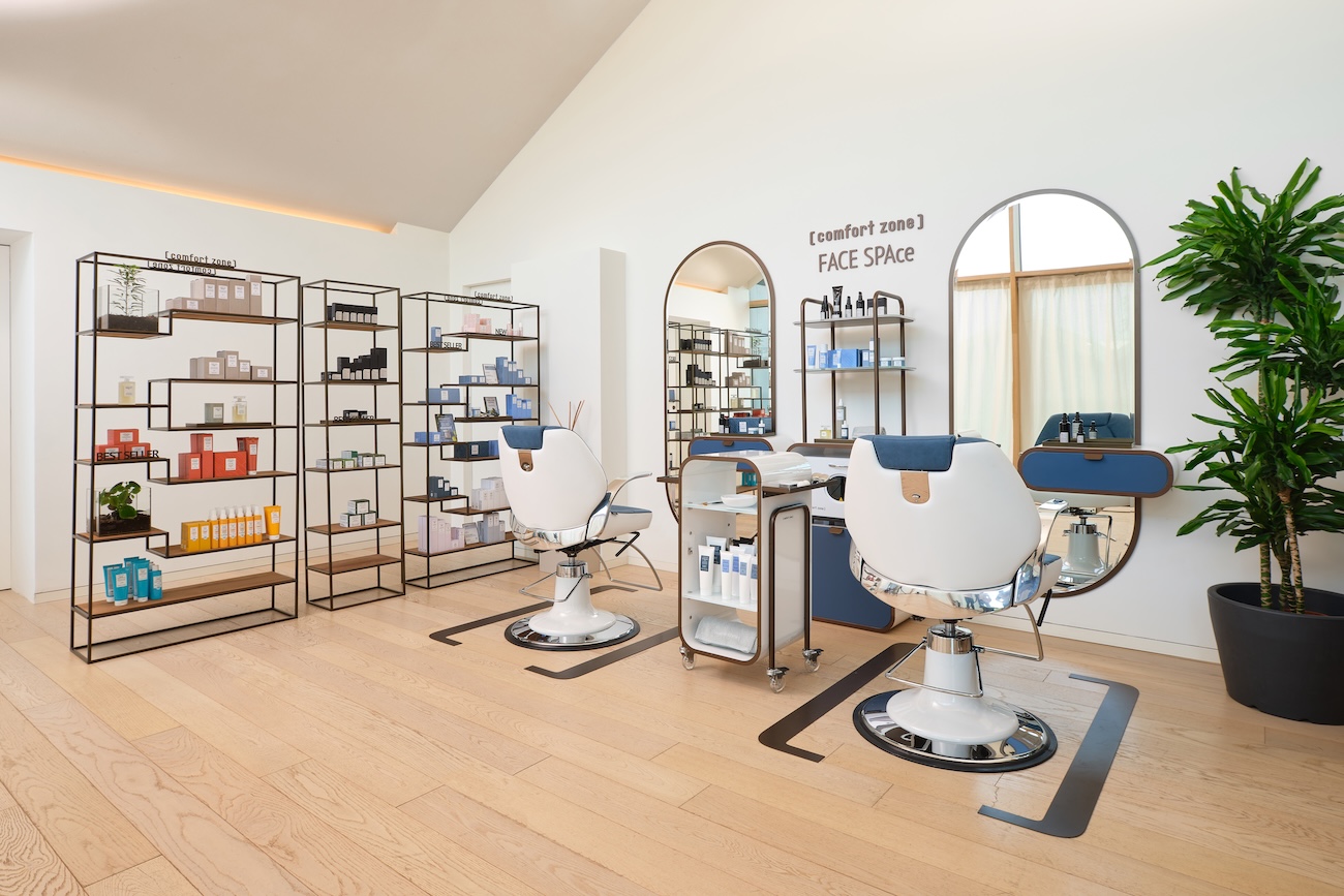 A facial salon set up in a spa