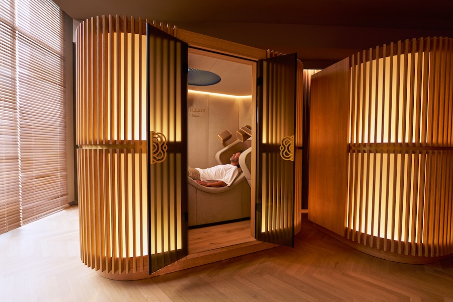 Person enjoying a brand massage by rituals combining mindfulness and breath work