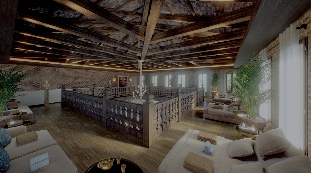 Large spa in a beamed old building