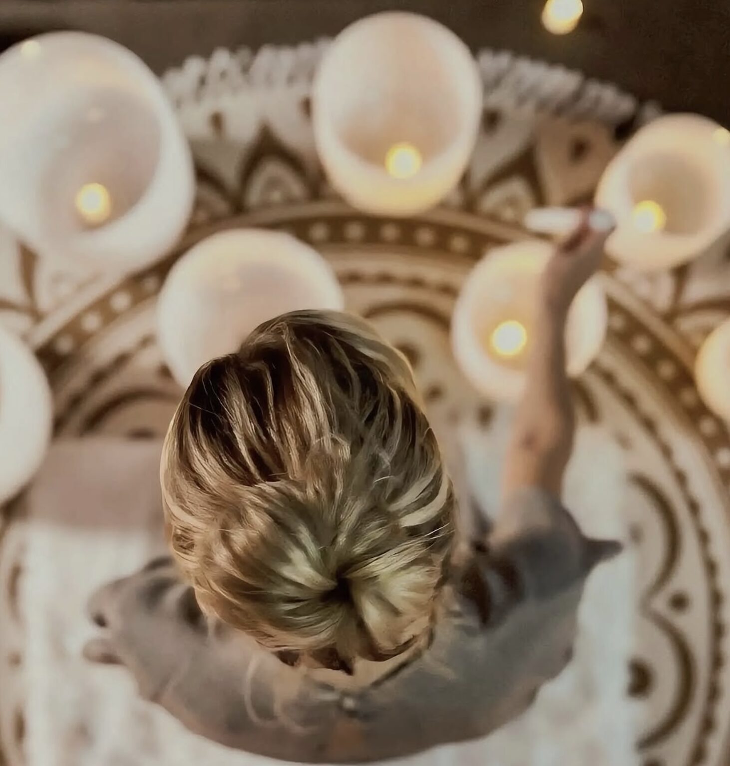 Sound bath in action viewed from above