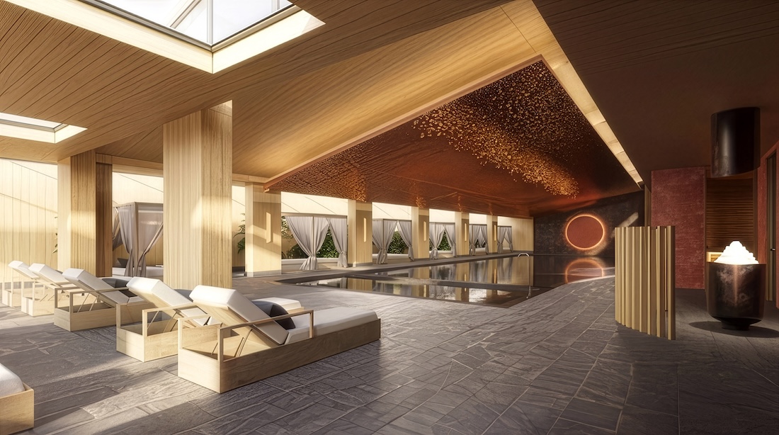 Luxury pool in a high end deluxe hotel