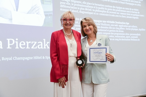 Vladi Kovanic with Anna Pierzak, spa director, Hotel Royal Champagne