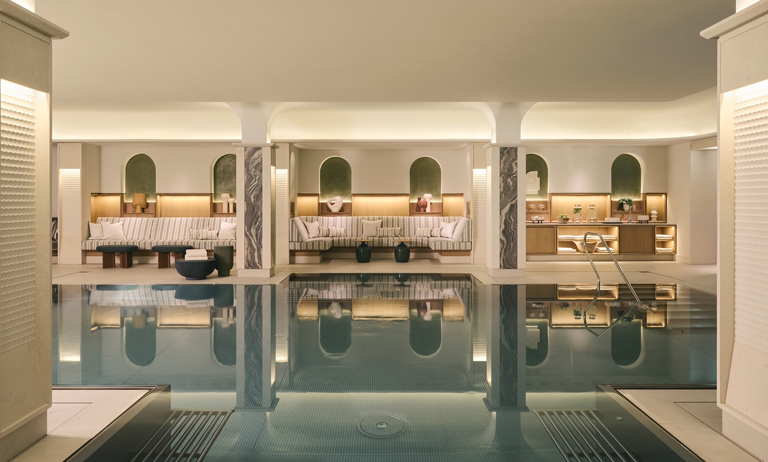 Grand swimming pool in a spa