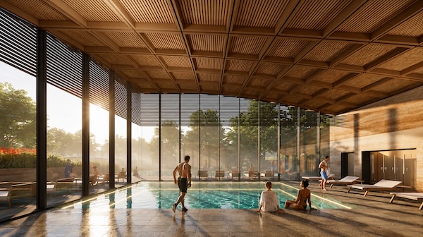 Proposed view of the indoor pool at Hartsfield Manor