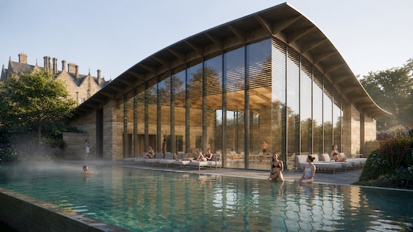 The proposed spa at Hartsfield Manor in Surrey in the morning light