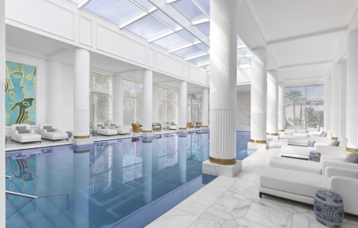 swimming pool in a high end spa hotel