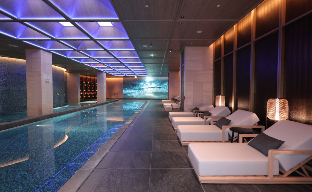 swimming pool in a high end spa hotel