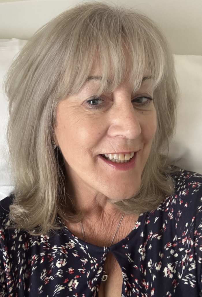 Selfie of middle aged woman