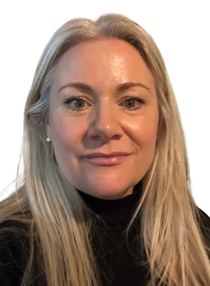 Headshot of blonde woman with long hair