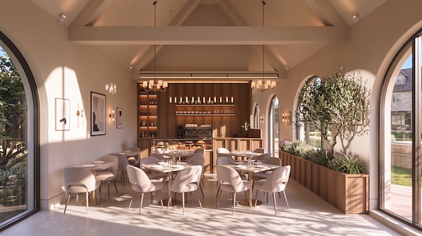 Spa cafe at Matfen Hall features luxury space and modern interiors