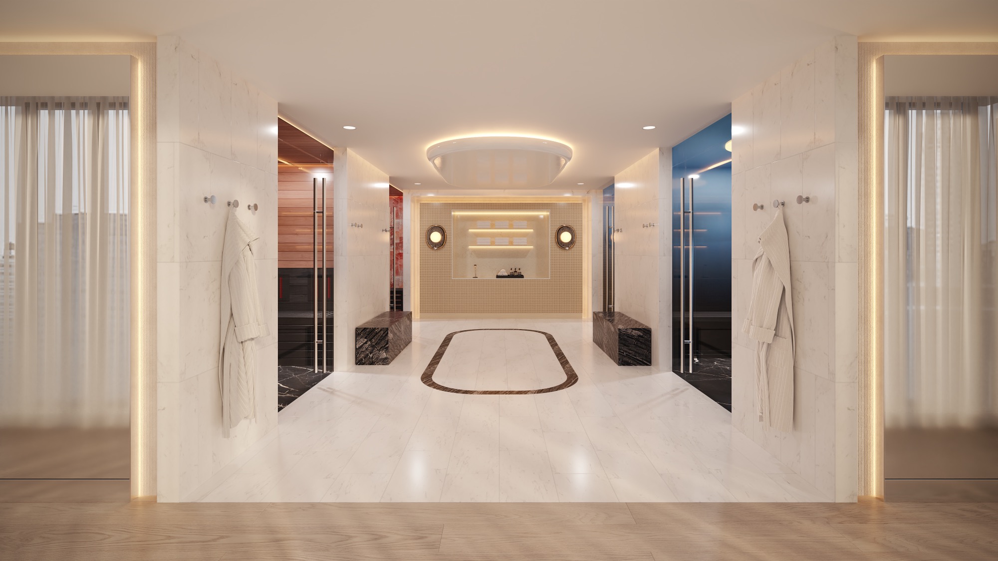 A recovery zone in a hotel wellness centre