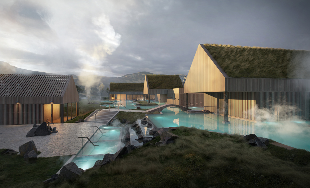 An Icelandic hot lagoon