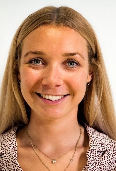 Smiling woman blonde hair