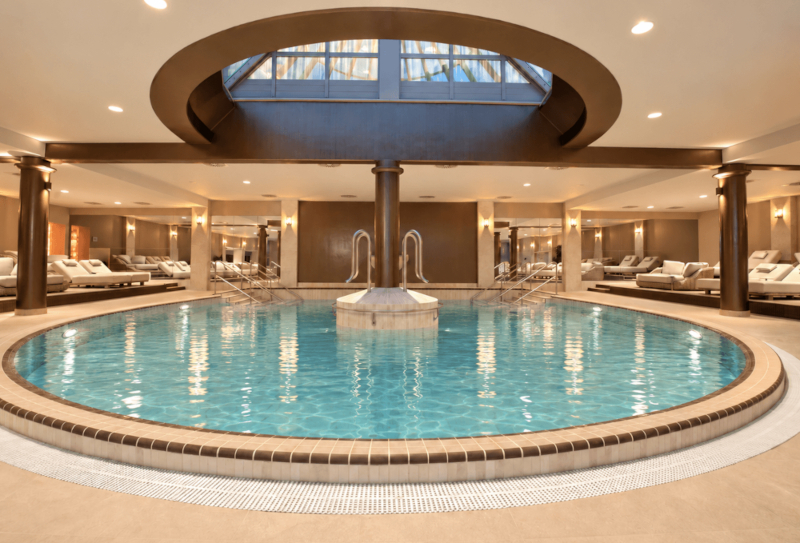 indoor pool in a luxury hotel spa